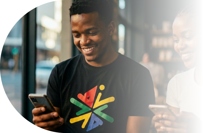 Happy customer browsing