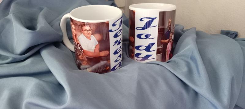 White printed mugs 