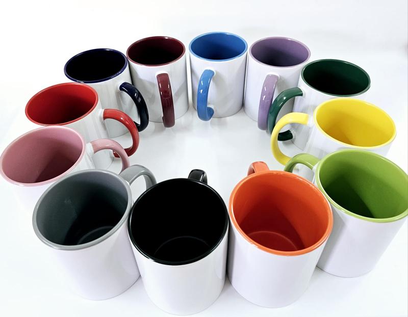 Two tone printed mugs